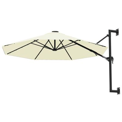 vidaXL Väggmonterat parasoll med metallstång 300 cm sand