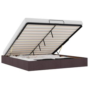 vidaXL Ottoman s&auml;ngram utan madrass m&ouml;rkbrun 200x200 cm tyg