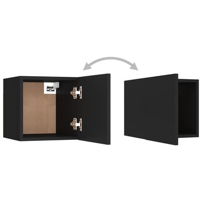 vidaXL Väggmonterade tv-skåp 4 st svart 30,5x30x30 cm