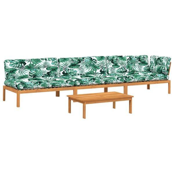 vidaXL Pallsoffgrupp f&ouml;r tr&auml;dg&aring;rden med dynor 4 delar massiv akacia