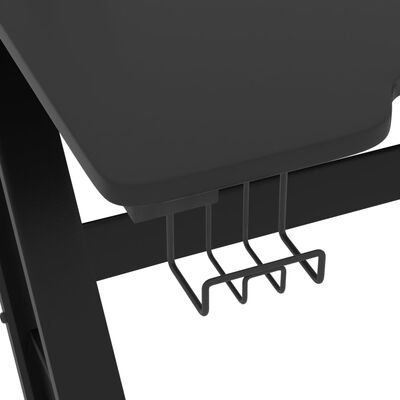 vidaXL Gamingskrivbord med ZZ-formade ben svart 110x60x75 cm