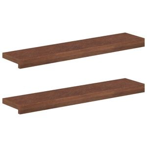 vidaXL F&ouml;nsterbr&auml;dor 2 st M&ouml;rkbrun 70 x 15 x 2 cm Massivt Ektr&auml;