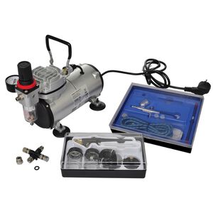 vidaXL Kompressorsats Airbrush med 2 f&auml;rgsprutor