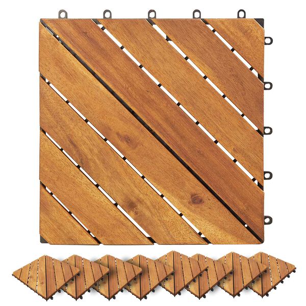 vidaXL Terrassplattor 10 pcs Brun 30 x 30 cm Akacia H&aring;rdtr&auml;