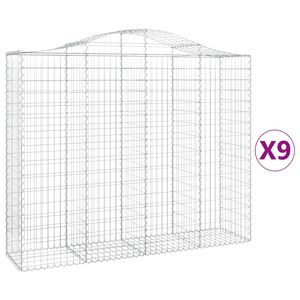 vidaXL Gabioner b&aring;gformade 9 st 200x50x160/180 cm galvaniserat j&auml;rn
