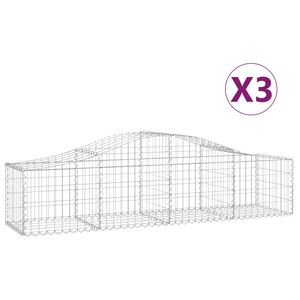 vidaXL Gabioner b&aring;gformade 3 st 200x50x40/60 cm galvaniserat j&auml;rn