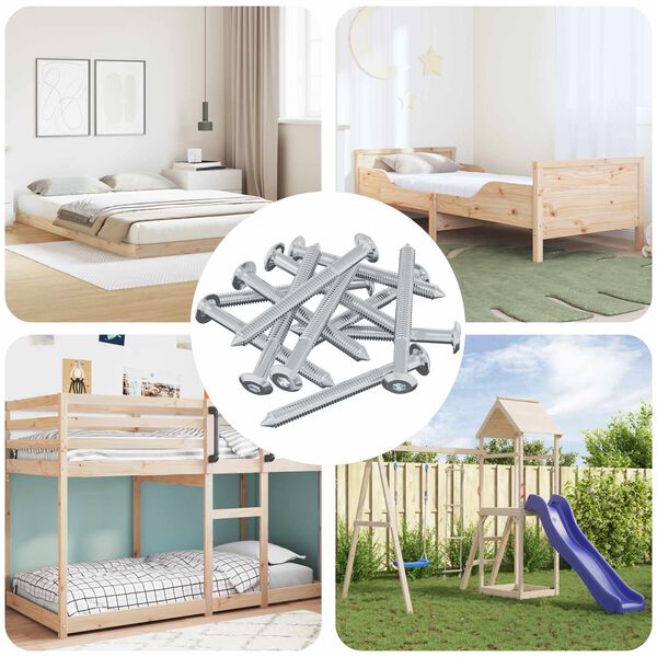 vidaXL Skruv 1600 pcs Silver M6 x 60 mm St&aring;l