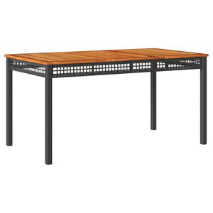 vidaXL Tr&auml;dg&aring;rdsbord svart 140x80x75 cm konstrotting akaciatr&auml;