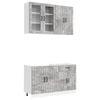 vidaXL K&ouml;ksenhet LUCCA 4 pcs Betonggr&aring; Konstruerat tr&auml;