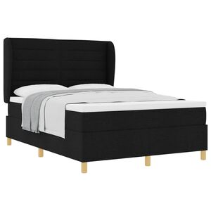 vidaXL B&auml;ddfj&auml;der med huvudgavel Svart 200 x 140 cm tyg