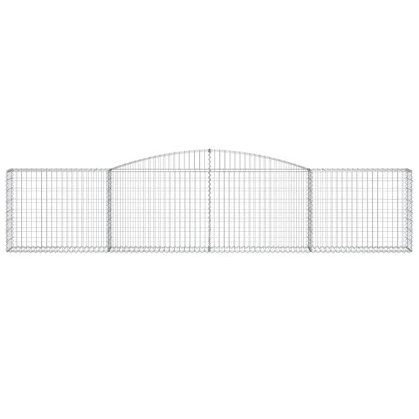 vidaXL Gabioner bågformade 10 st 400x30x80/100 cm galvaniserat järn