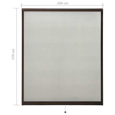 vidaXL Insektsnät för fönster brun 160x170 cm