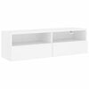 vidaXL V&auml;ggmonterad tv-b&auml;nk vit 100x30x30 cm konstruerat tr&auml;