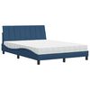 vidaXL Bed with Mattress "Hanko" Blue 140x190 cm Fabric