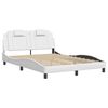vidaXL Bed Frame "Viana" with LED without Mattress White 140x190 cm
