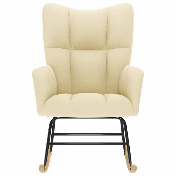 vidaXL Gungstol gr&auml;ddvit tyg