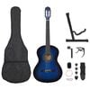 vidaXL Klassisk gitarr 12 delar bl&aring; 4/4 39"