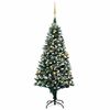 vidaXL Konstgjord julgran med LED och bollset och kottar 180 cm