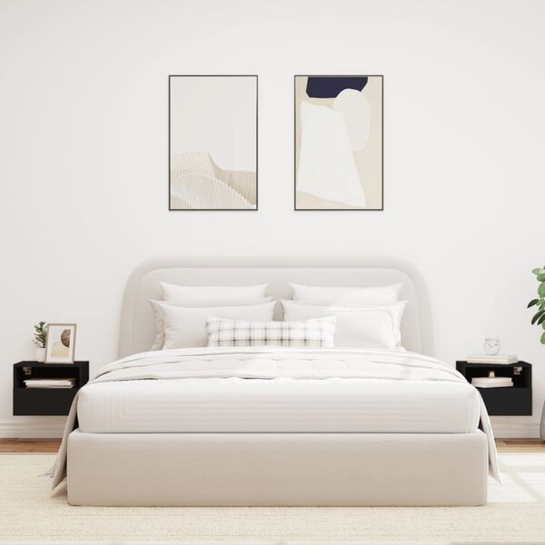 vidaXL V&auml;ggmonterad tv-sk&aring;p 2 st svart 40x30x30 cm konstruerat tr&auml;