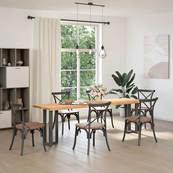 vidaXL Konsolbordsben T-formade 2 st antracit 38x25x(72-73) cm st&aring;l