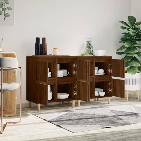 vidaXL Sk&auml;nk 2 st brun ek 60x35x70 cm konstruerat tr&auml;