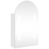 vidaXL Spegelskåp och LED-lampa bågformad vit 42x13x70 cm