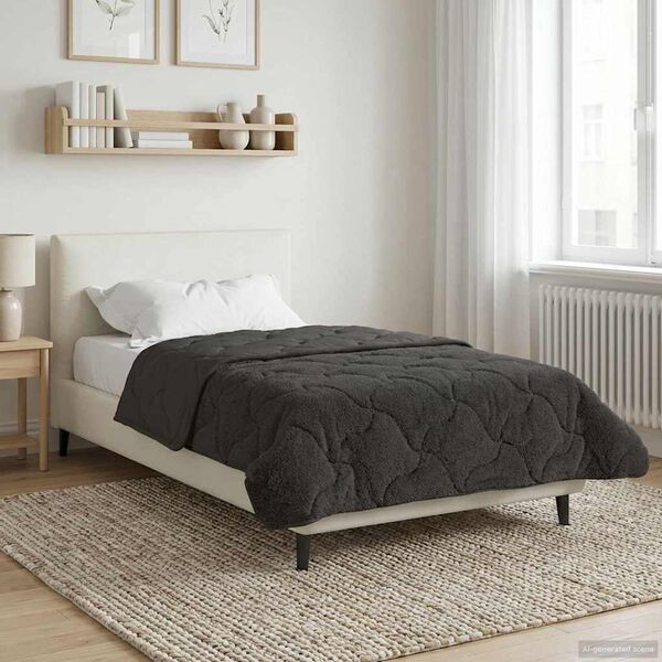 vidaXL Full &Aring;rs-Duvet Quiltad Antracit 155 x 200 cm