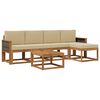 vidaXL Utomhussoffset med kudde 6 pcs Naturlig och Beige Polyester