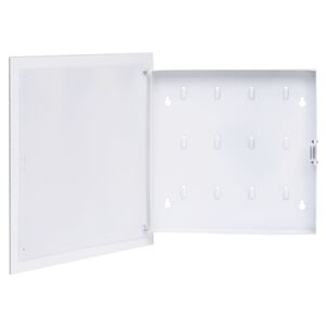 vidaXL Nyckelsk&aring;p med magnetisk tavla vit 35x35x4 cm