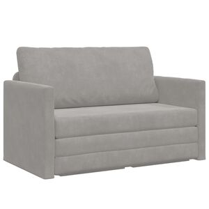 vidaXL Soffs&auml;ng Ljusgr&aring; 124 x 71 x 78 cm Sammet