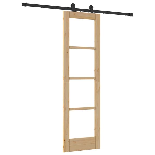 vidaXL Skjutd&ouml;rr ORKDAL Naturlig och svart 61 x 198,5 cm