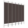 vidaXL Rumsavdelare 6 paneler brun 240x220 cm tyg
