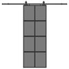 vidaXL Skjutd&ouml;rr med beslag svart 76x205 cm h&auml;rdat glas