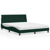 vidaXL Bed with Mattress "Hanko" Dark Green 160x200 cm Velvet