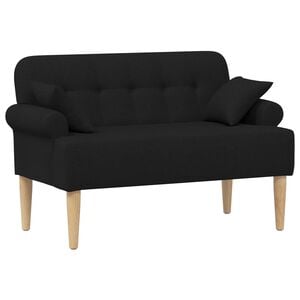 vidaXL Loveseat med knapprapport Svart 120 x 65 x 79 cm Tyg