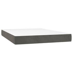 vidaXL Pocketres&aring;rmadrass medium m&ouml;rkgr&aring; 137x190x20 cm sammet