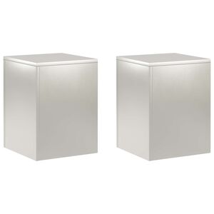 vidaXL V&auml;xtst&auml;ll 2 pcs Silver 30 x 30 x 40 cm St&aring;l
