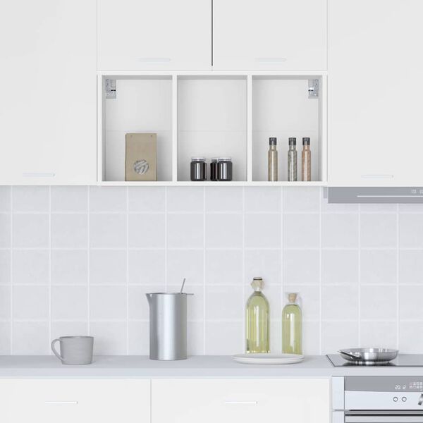 vidaXL H&auml;ngande sk&aring;p med lagring Vit 40 x 29,5 x 80 cm Konstruerat tr&auml;