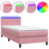 vidaXL Res&aring;rs&auml;ng med madrass och LED rosa 80x220 cm sammet