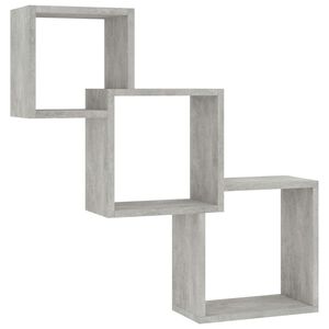 vidaXL Kubhyllor betonggr&aring; 84,5x15x27 cm konstruerat tr&auml;