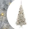 vidaXL Julgran med LED-belysning Silver 180 cm PET och st&aring;l