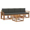 vidaXL Utomhussoffset med kudde 5 pcs Naturlig och Antracit