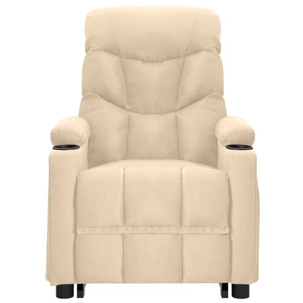 vidaXL Massagefåtölj med uppresningshjälp gräddvit tyg
