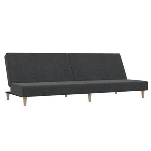 vidaXL B&auml;ddsoffa 2-sits m&ouml;rkgr&aring; tyg