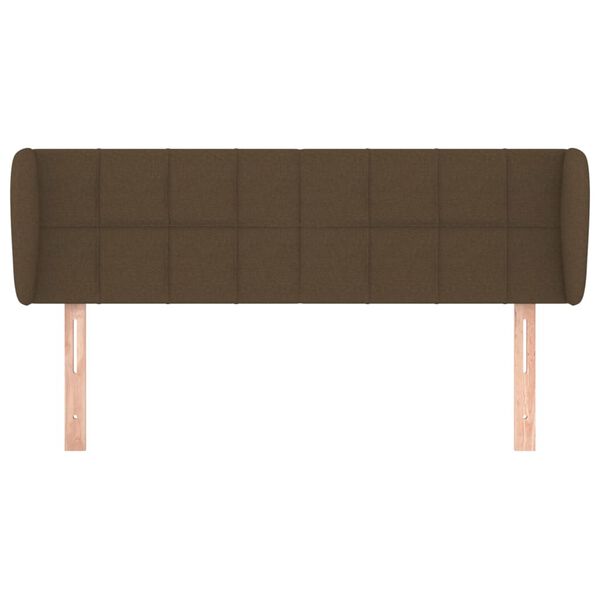 vidaXL Sänggavel med kanter mörkbrun 147x23x78/88 cm tyg