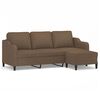 vidaXL 3-sitssoffa med fotpall Brun 180 cm tyg