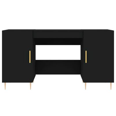 vidaXL Skrivbord svart 140x50x75 cm konstruerat trä