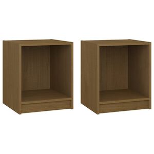 vidaXL S&auml;ngbord 2 st honungsbrun 35,5x33,5x41,5 cm massivt furu
