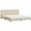 vidaXL Bed with Mattress "Hvar" Cream 200x200 cm Fabric