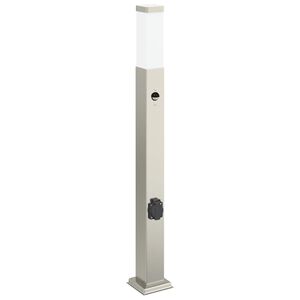 vidaXL Pollare med sensor och uttag 80 cm rostfritt st&aring;l IP44